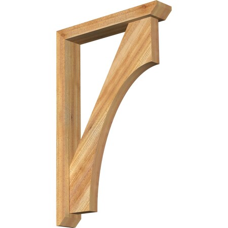 Ekena Millwork Westlake Slat Rough Sawn Bracket w/ Offset Brace, Western Red Cedar, 4"W x 22"D x 34"H BKT0402X22X34WTL06RWR
